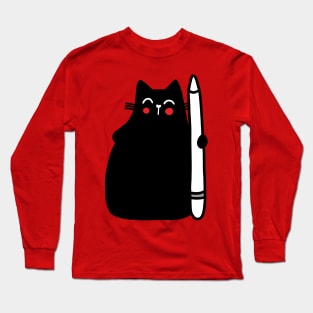 Cat Digital Artist Long Sleeve T-Shirt